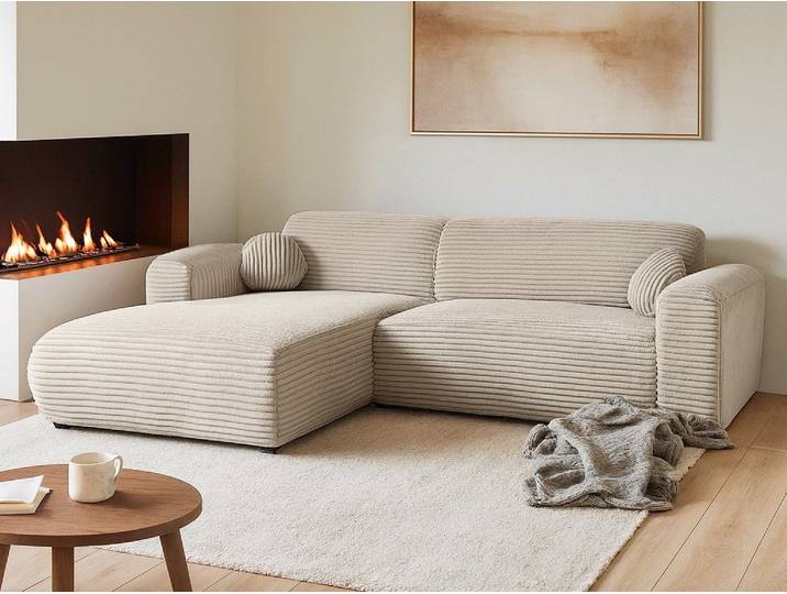 Beautysofa Ecksofa Puerto im modernen Stil, Freistehendes Möbel (Rücken mit Hauptstoff gepolstert), In vielen Farben zur Auswahl