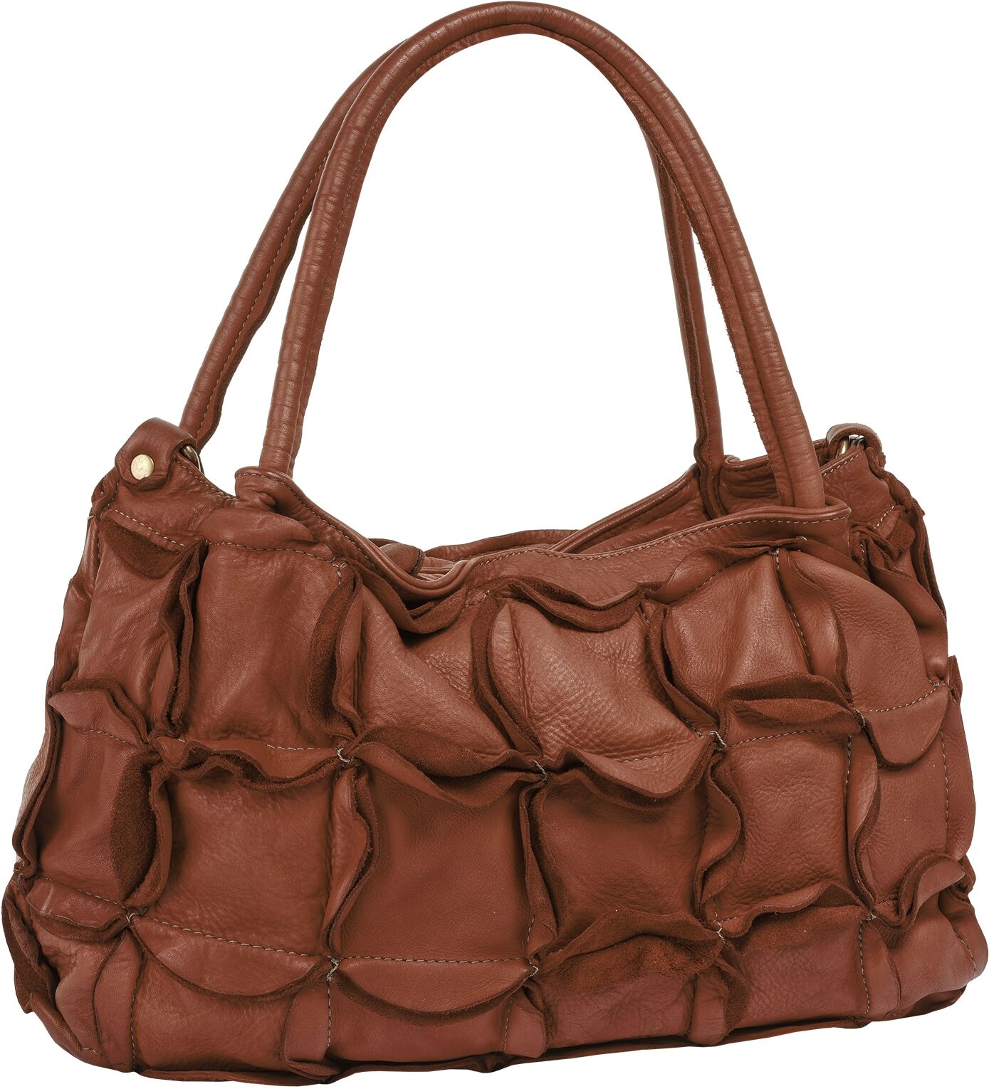 Shopper SAMANTHA LOOK "SAMANTHA LOOK Damen echt Leder, Made in Italy", Damen, Gr. B/H/T: 37cm x 25cm x 14cm onesize, braun (cognac), Leder, Taschen Shopper, echt Leder, Made in Italy