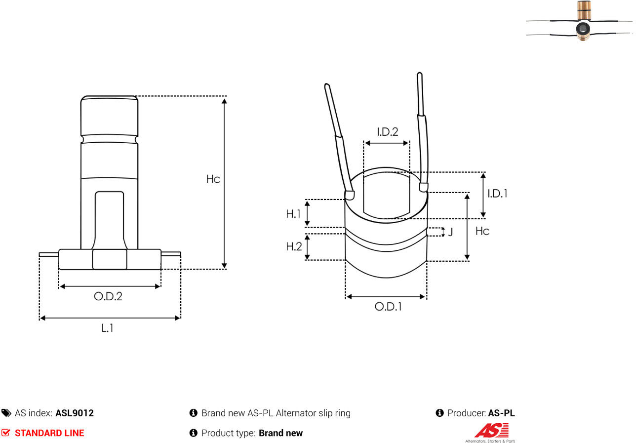 As-Pl Schleifring, Generator Asl9012