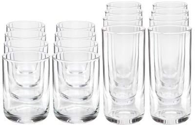 Gibson Home 16 Piece Double Old Fashion and Tumbler Glassware Set