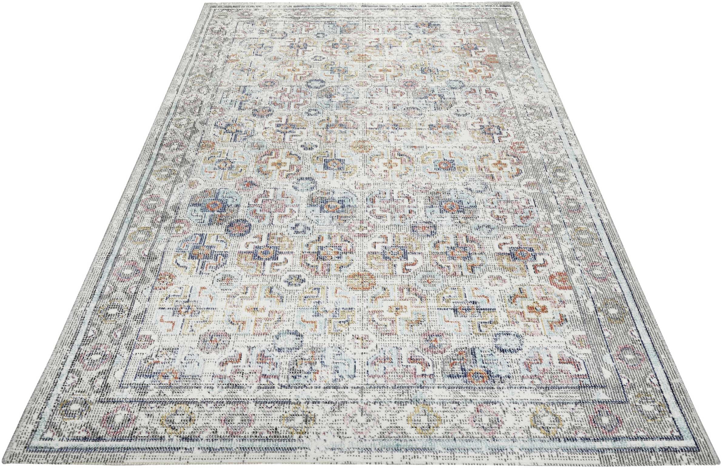Outdoorteppich WECON HOME "Geneva", bunt, B:120cm H:4mm L:170cm, Polypropylen (PP), Teppiche, Outdoorteppich, wetterfest und farbecht im Antik Design für Balkon, Küche, Wohnzimmer
