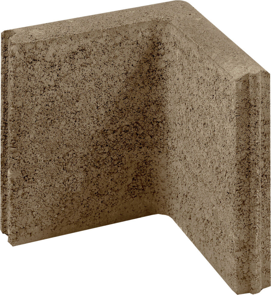 Kann Randstein Ecke mit Nut- und Feder 25 x 25 x 5 cm braun