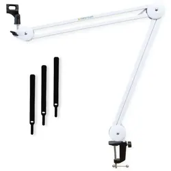 keepdrum MS138 Mikrofonarm Gelenkarm-Stativ Weiss, Mikrofonständer, Weiss