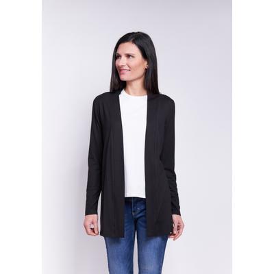 Kurzjacke SEIDEL MODEN, Damen, Gr. 36, schwarz, Stoff, Obermaterial: 95% Viskose, 5% Elasthan, unifarben, normal hüftbedeckend, Rundhals, abgesteppt, Jacken Kurzjacke, ohne Verschluss, MADE IN GERMANY