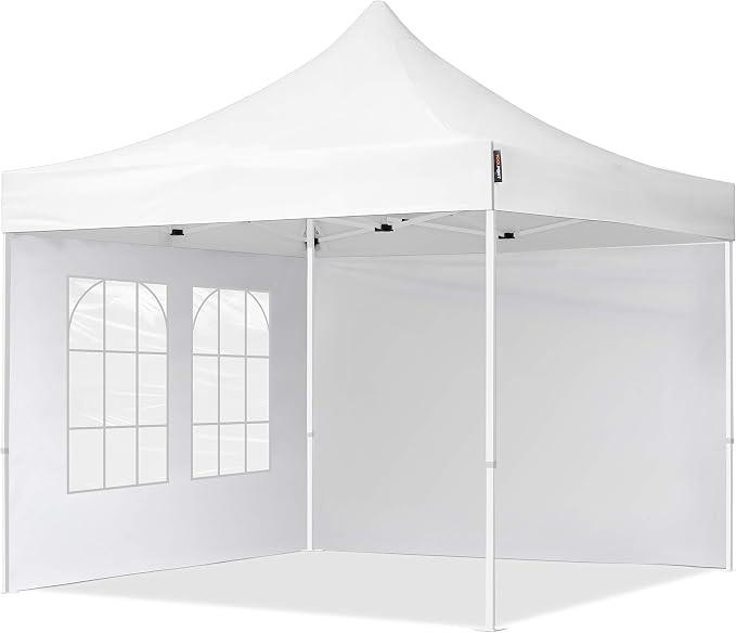 Pavillon Faltpavillon Klappzelt inkl. 2 Seitenteile Stahl Faltzelt Garten Partyzelt weiß