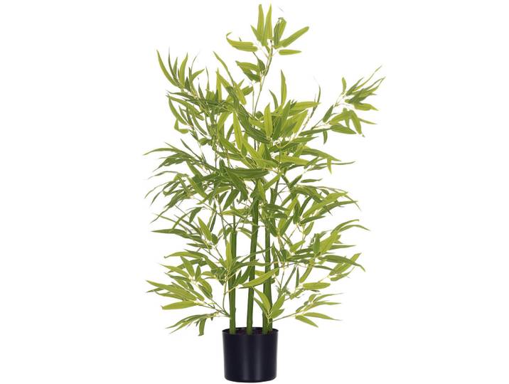 ComfortXL Kunstbambus De-08610 5 Stämme mit 504 Blättern Grün, Kunststoff, 90 cm, Dekoration, Blumen & Blumentöpfe, Kunstpflanzen