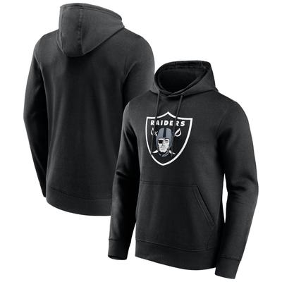 Kapuzenpullover FANATICS "Fanatics Hoodie Las Vegas Raiders Primary Logo Graphic", Herren, Gr. L, schwarz, 80% Baumwolle, 20% Polyester, Pullover Kapuzenpullover