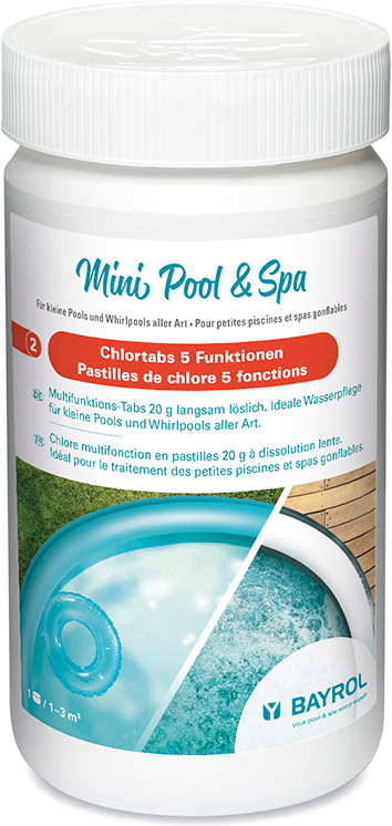 Chlore 5 fonctions Bayrol Mini Pool & Spa pastilles 20 g. - 1 kg