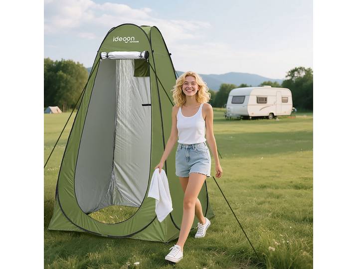 Pop-Up Toiletten-, Dusch- und Umkleide-Zelt, grün