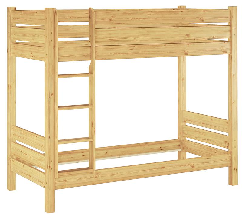 Etagenbett extra stabil Kiefer natur 90x220 Nische 100 teilbar Zubehör wählbar V-60.16-09-220T100ohne Zubehör