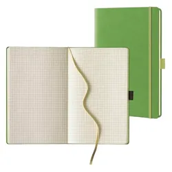 Lediberg Notizbuch »Tucson« kariert A5 mittelgrün grün, 13x21 cm