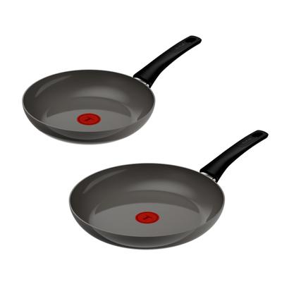 Pfannen-Set TEFAL "Renewal", grau, Pfannen, Keramikbeschichtung, 100% recycelter Aluminiumkörper, Thermo-Signal