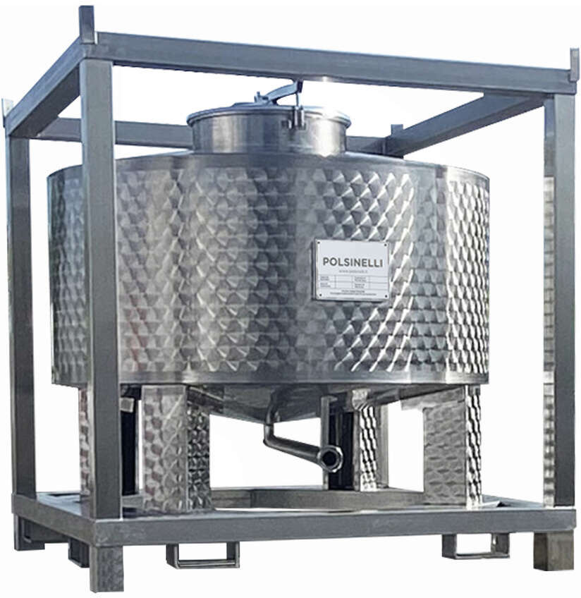 Polsinelli Cuve Inox Conique 10° Palettisable et Empilable de 1000 Litr