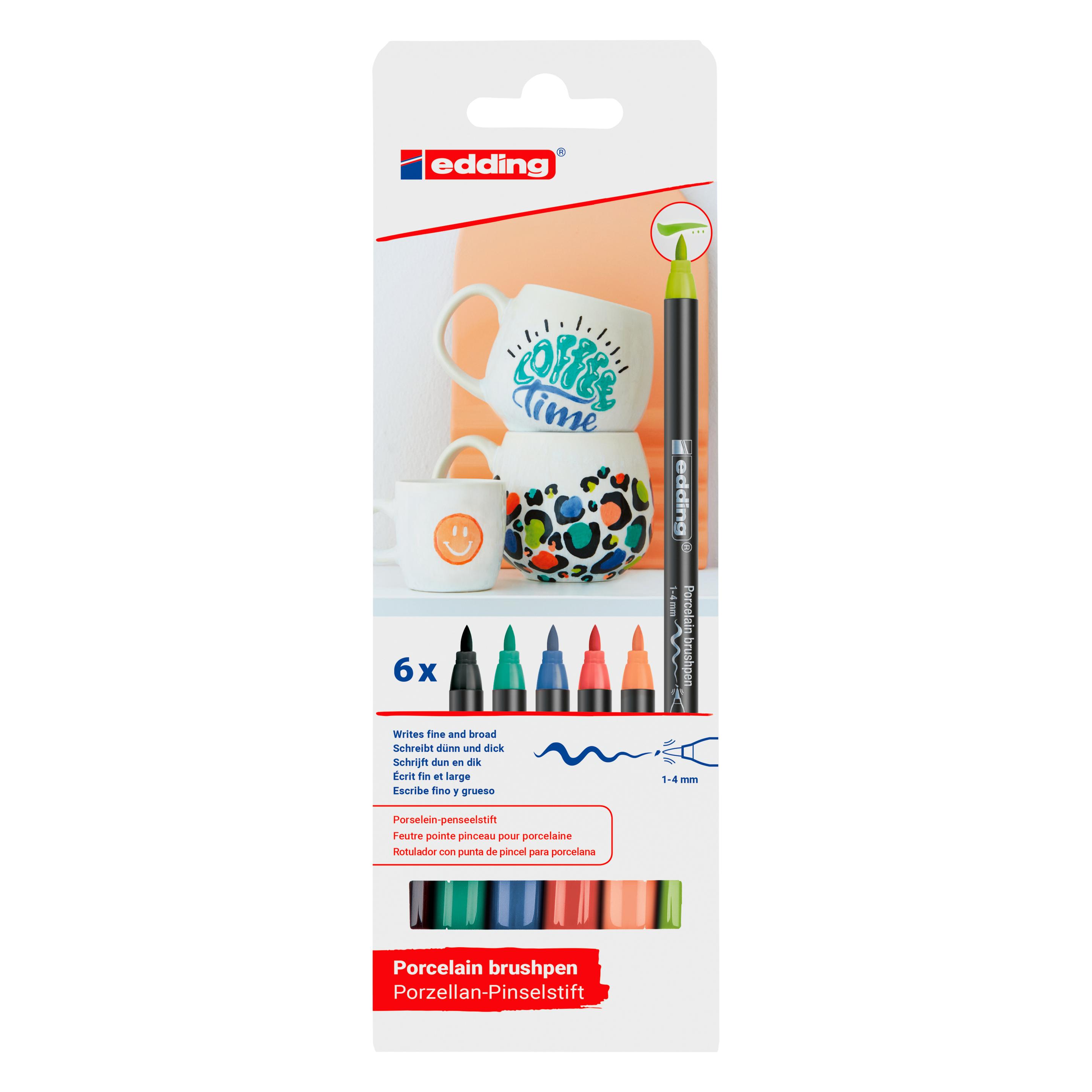 Edding 4200 Porcelain Brushpen "Vivid", 6er-Set (6x) (4-4200-6000)