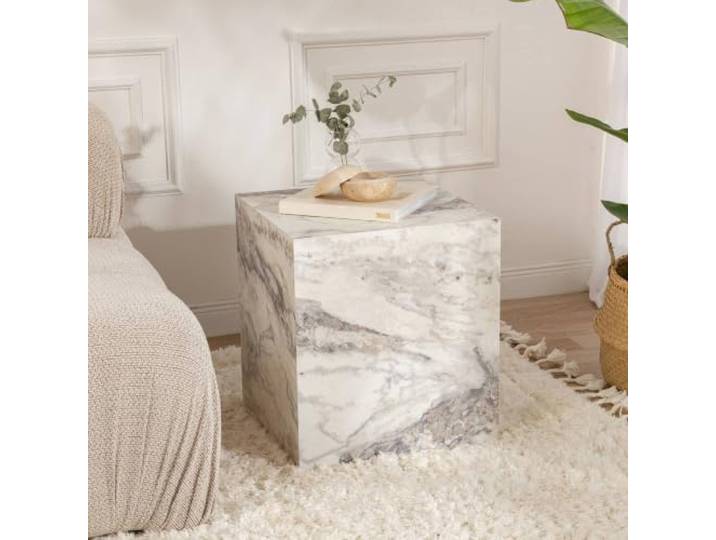 Dmora Couchtisch Moglia 45x45x50h cm Weiß Kubische Form