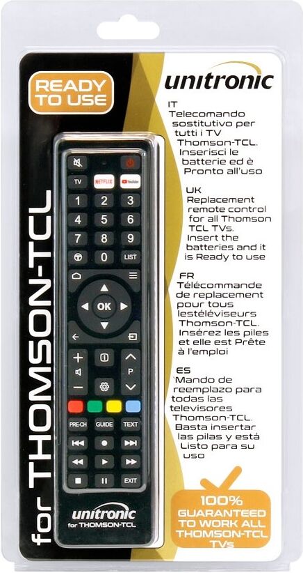 Comando Universal Dedicado p/ TVs LCD THOMSON E TCL - UNITRONIC