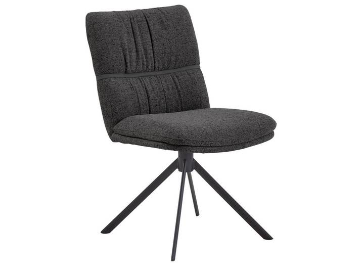 Valdera Stuhl, Graphit, Metall, Stativgestell, 49x86x63 cm, Beinauswahl, Stoffauswahl, Sitzfläche 360° drehbar, automatische Rückholfunktion, Esszimmer, Stühle, Esszimmerstühle, Vierfußstühle
