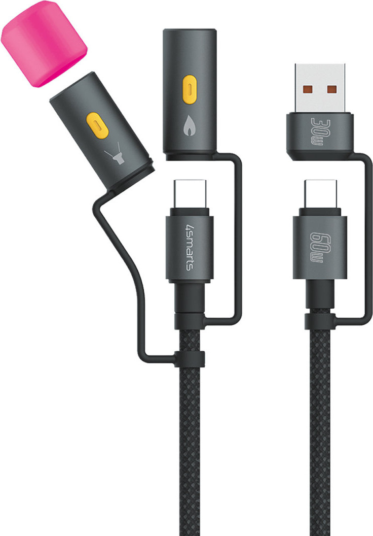 4smarts 4-in-1 USB-C Kabelset Explorer, 60W, 1 meter