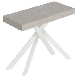 Itamoby Ausziehbare Konsole 90x40/196 cm Saki Premium Kleine kaschmirweiße Beine