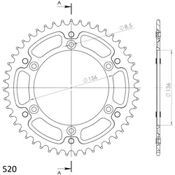 Supersprox Stealth-Kettenrad 520 47Z (Gold)