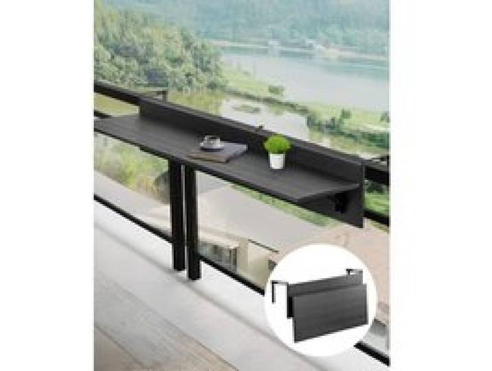 VEVOR Balkontisch, 1220x300mm, klappbarer Balkonhängetisch, Klapptisch für den Außenbereich, 22 kg Tragkraft, passend für Geländer von 2,54 bis 10,92 cm, Serviertisch für Terrasse und Deck