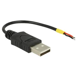 DELOCK 85250 - USB 2.0 Kabel, A Stecker auf 2x offene Kabelenden