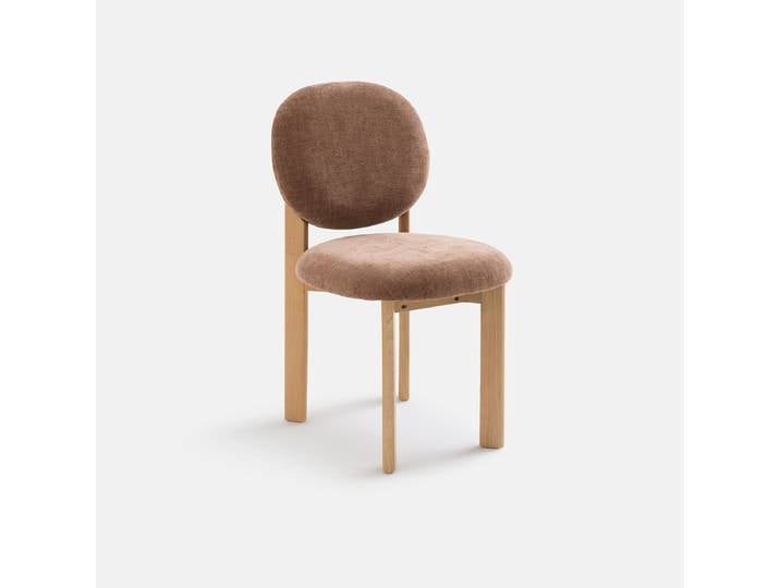 LA REDOUTE Chaise forme organique, en chêne massif et tissu texturé, ORGA Marron Caramel