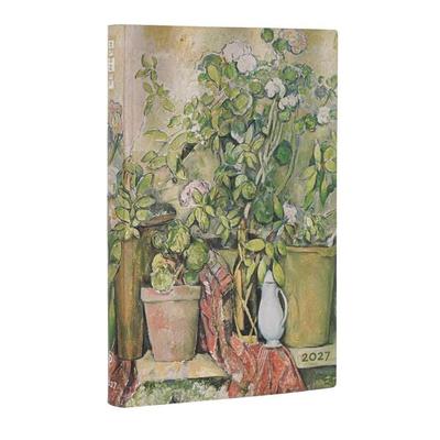 12-Monatskalender 2027 Cezannes Terrakotta-Töpfe und Blumen Midi Tagesüberblick