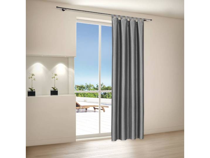 Fertiggardine Timo 140 x 245cm Grau/Silbergrau