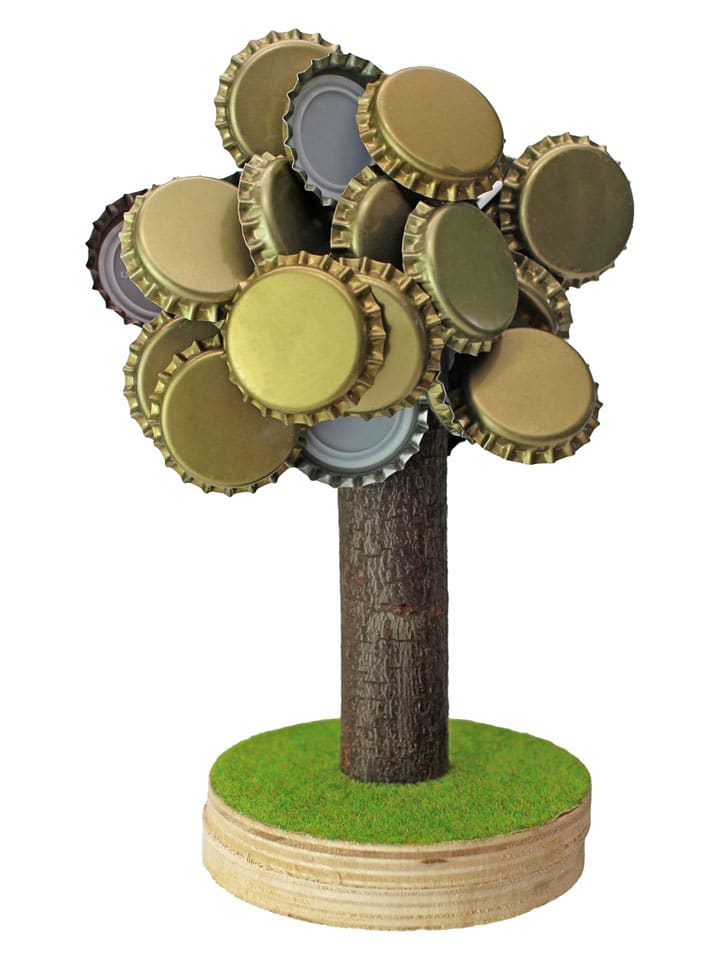 Winkee Kronkorkensammler ''Hopfenbaum'' in Braun/ Grün - (H)12,5 x Ø 9 cm - onesize