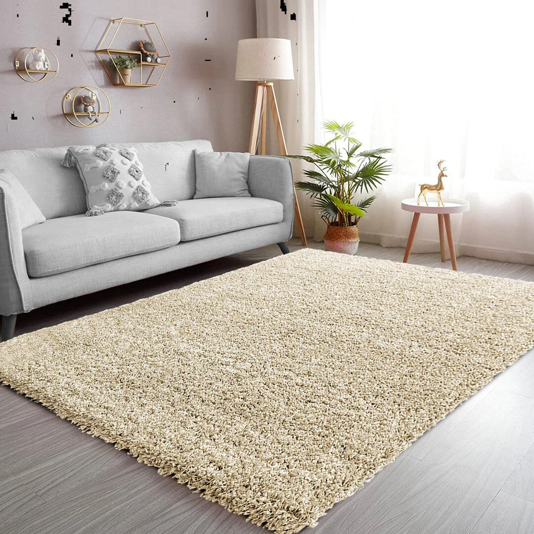 Metro Shaggy Area Rug Cream Rectangle 200 x 290 cm