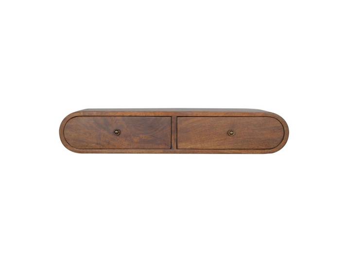 SCHWEBENDE KONZOLE im Kastanienholz-Finish,2 Schubladen, Braun