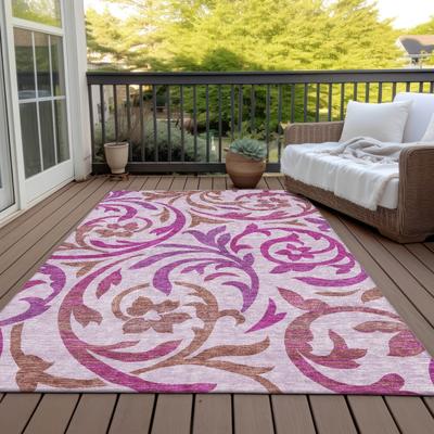 Addison Rugs Machine Washable Indoor/ Outdoor Chantille Floral Scroll Rug