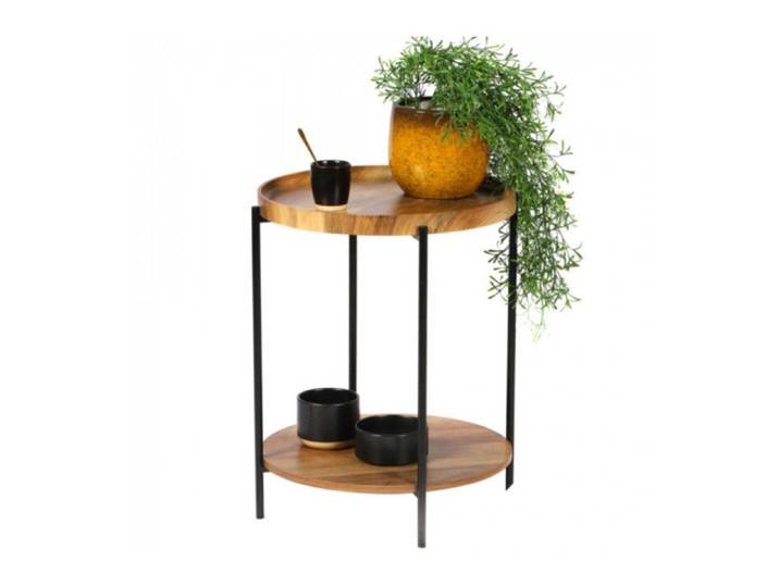 Table d'appoint ronde 2 niveaux Joya Urban Living - Naturel
