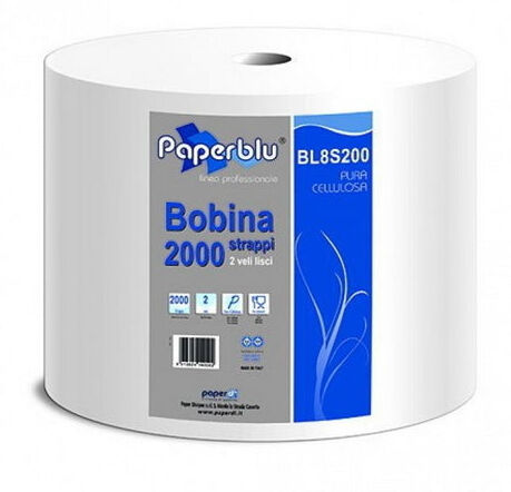 Sanigen Bobina Super 2000 Strappi Pura Cellulosa 2 Veli Paperdì 10 Pezzi