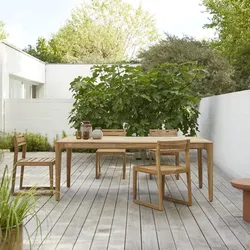 Vasco - Gartentisch aus aus recyceltem massivem Teak 4 Stühle