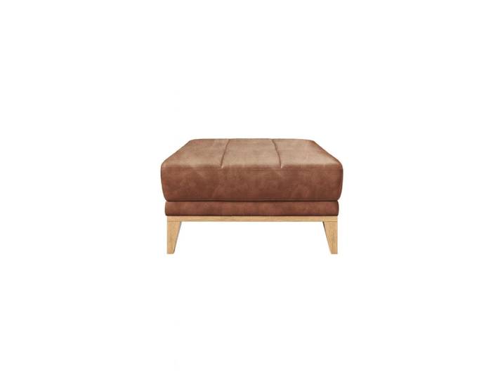 Pouf en cuir naturel cognac
