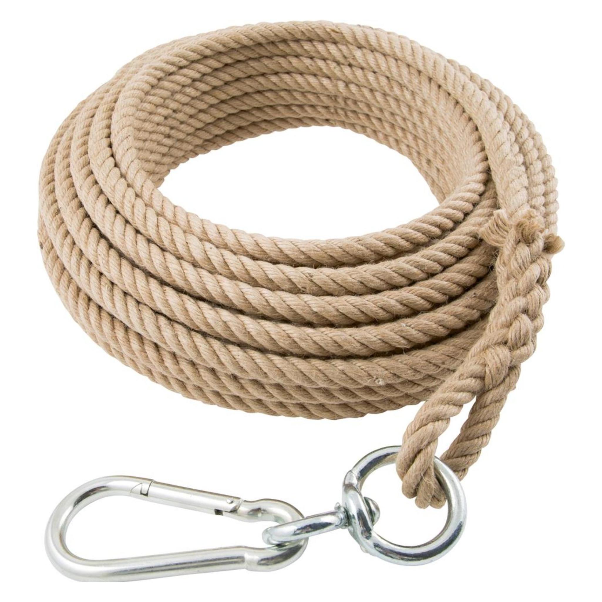 Magni Braun Hanfseil 20 mm 30 m langSchlaufe Karabiner Wirbel (30 m) (4031639097662)