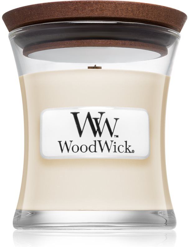 Woodwick White Tea & Jasmine bougie parfumée avec mèche en bois 85 g