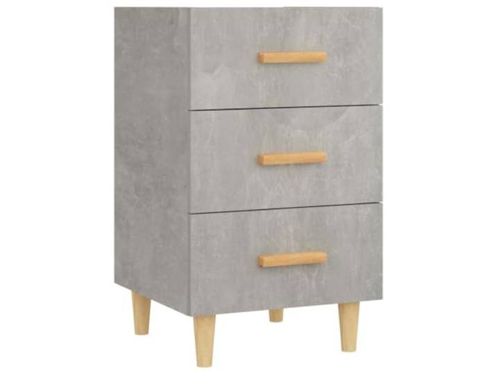 KDVXBCQJH Nachttisch Betongrau, Beistelltisch 3 Schubladen 40x40x66cm Viel Stauraum fuers Schlafzimmer, pflegeleichte Ablage und inklusive Wandhalterung fuer zuverlaessige Standfestigkeit.