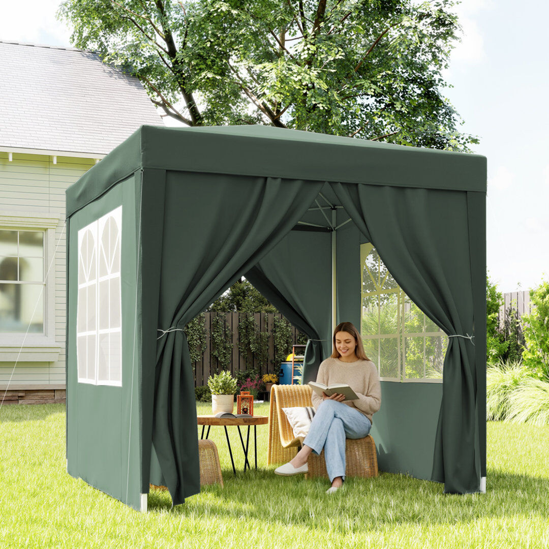 Dakota Fields 2m x 2m Steel Pop-Up Gazebo Green