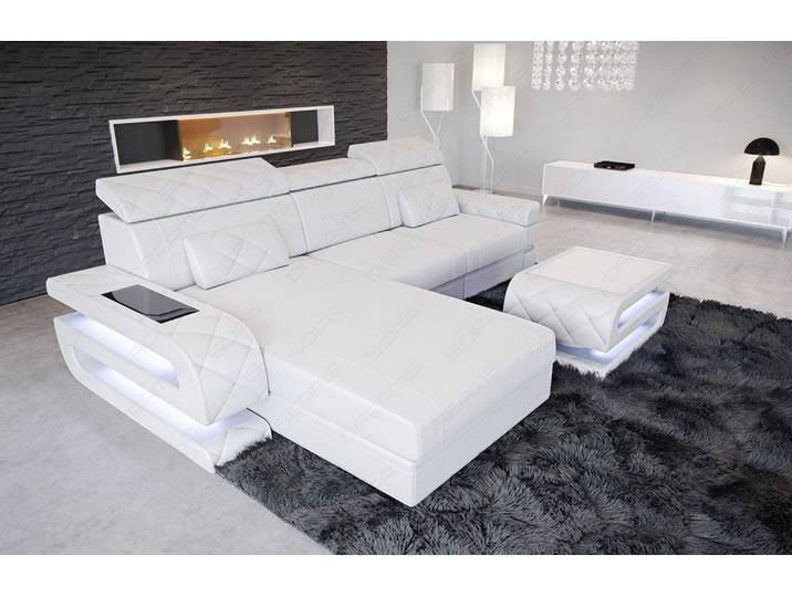 Couch Bologna L-Form in Leder