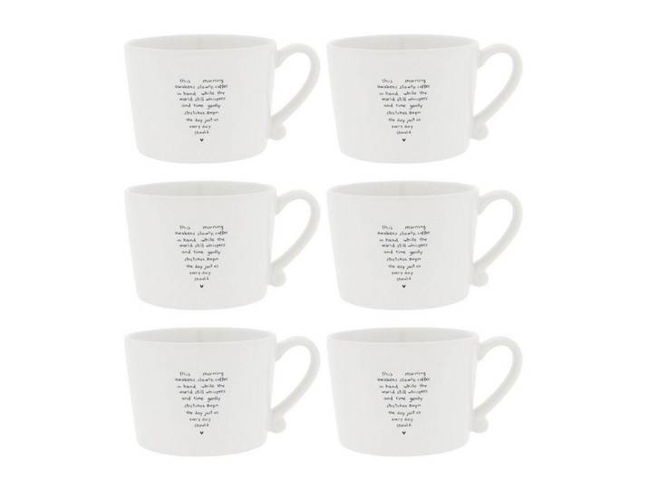 Bastion Collections Tasse Schwarzes Herz, Keramik, Spülmaschinengeeignet, Weiß, Schriftzug, H: 7.2cm