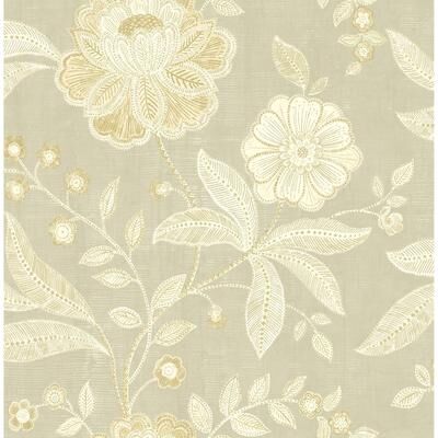 Seabrook Designs Shimmer Floral Unpasted Wallpaper