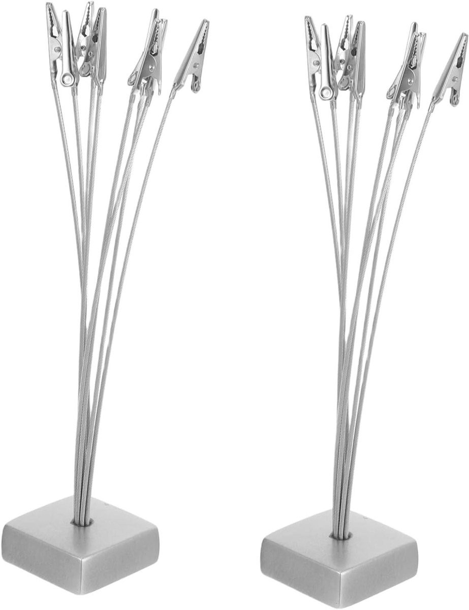 Boomvormige Memo Clip Houder - Zilver - Hoogte: 25 cm