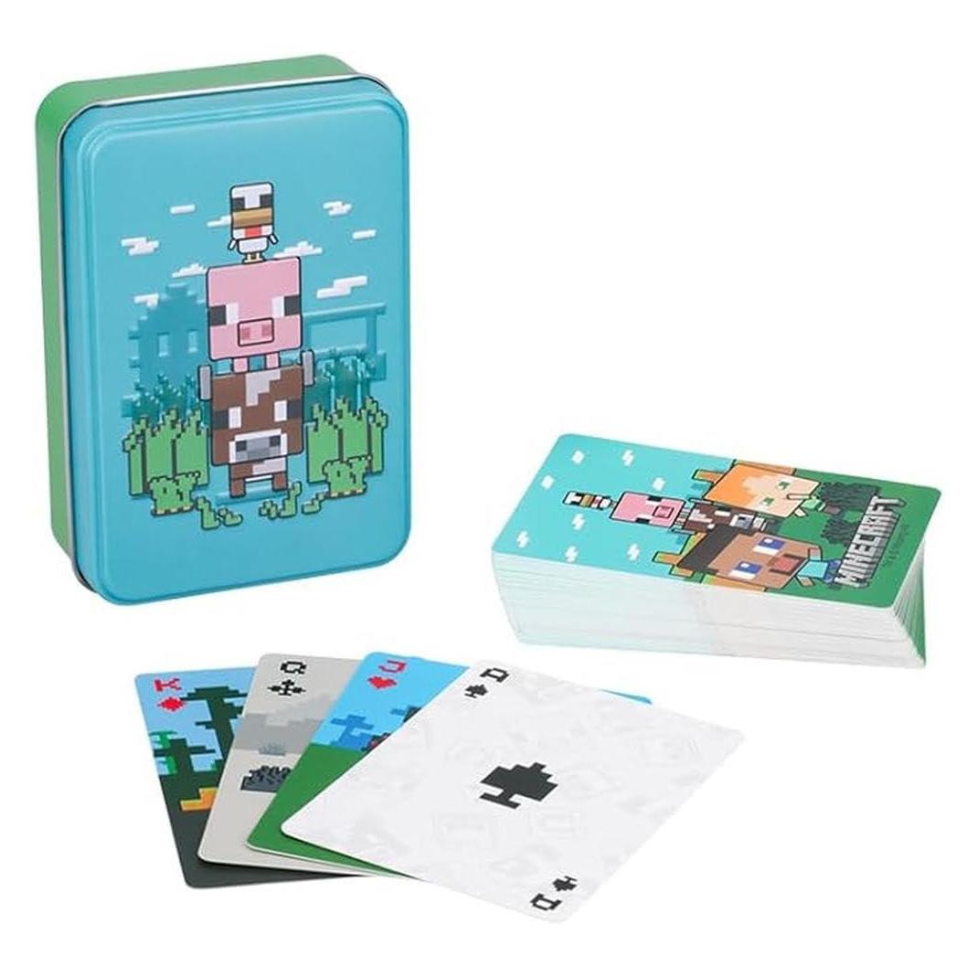 Paladone Products Mojang Studios - Minecraft - Cartes à jouer avec boîte de rangement en métal animaux (Deutsch) (PP13379MCF)