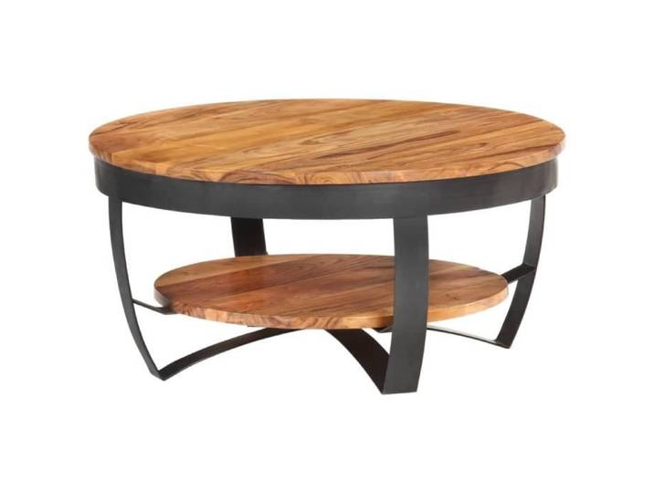 Table basse - VIDAXL - Bois d'acacia massif - Style industriel - Rectangulaire