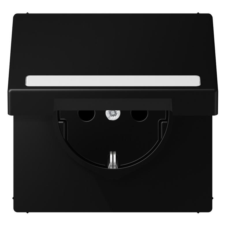 JUNG Steckdose 1f sw mt LS UP m.BS Klappd LS1520BFNAKLSWM (LS1520BFNAKLSWM)