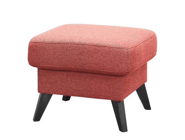 Polsterhocker Helper 57 x 47 x 57cm Pink/Koralle Webstoff Cavo: Koralle