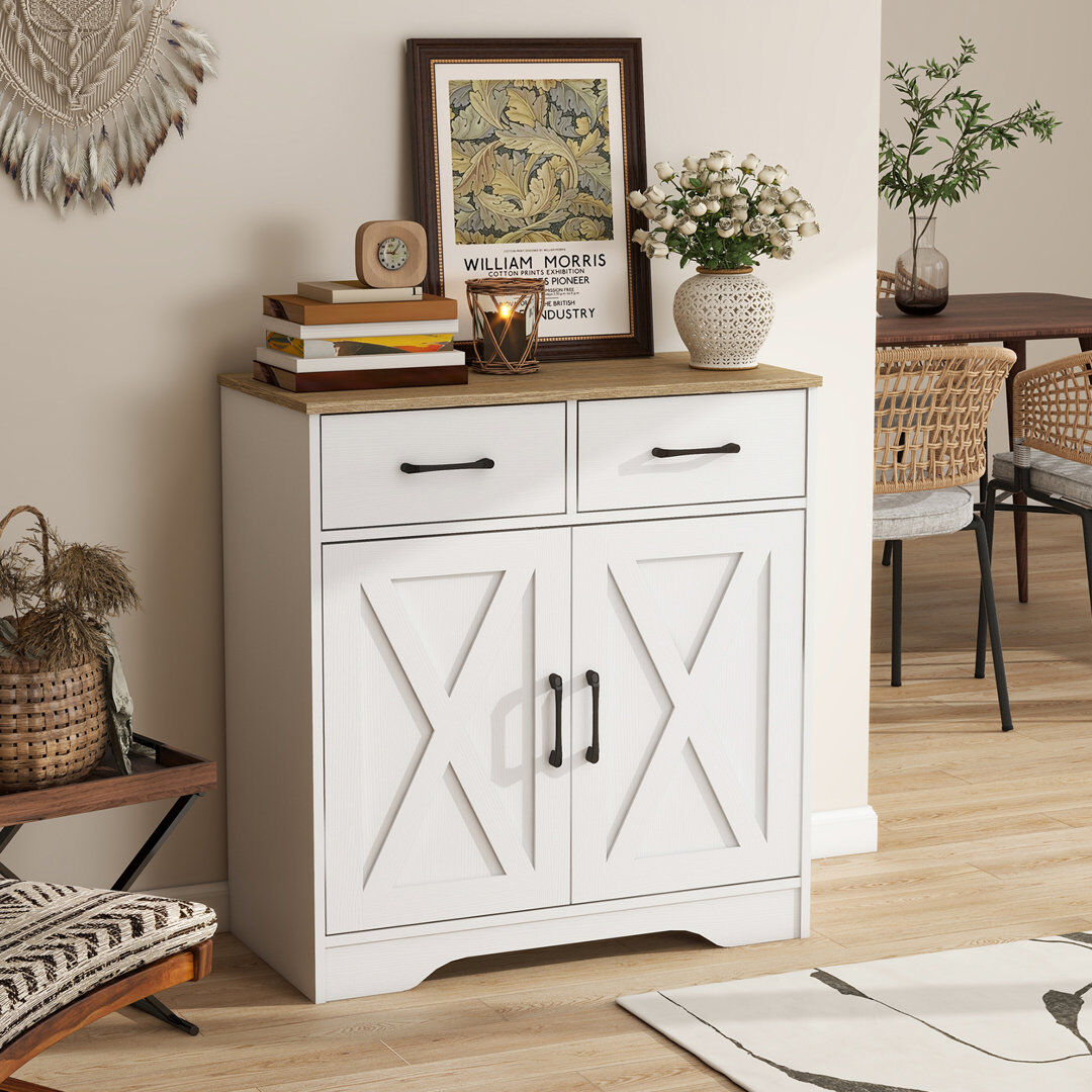 Brambly Cottage 80 cm W Sideboard White 85.5cm H X 80cm W X 39cm D